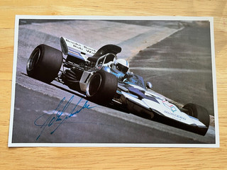 John Surtees hand signed photo from book 19x12cm 1971 Surtees TS9 Nurburgring