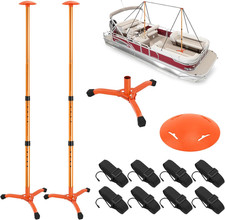 Barra Di Supporto per Copertura Barca, Tubo Di Ferro Regolabile Con Base Triango