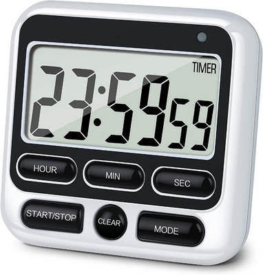 Digital Kitchen Timer with Mute/Loud Alarm Switch On/Off Switch, 24 Hour Clock &