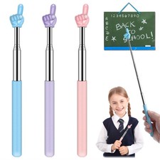 Retractable Teacher Pointer for Classroom Kids 3 Pack: Blue, Pink, Purple