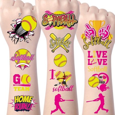 Gameza Softball Temporary Tattoos Stickers, 240+ Softball Party Favors Decora...