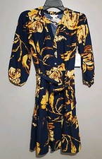 Time and Tru Women's Poplin Shirt Dress with Long Sleeves, Size XS