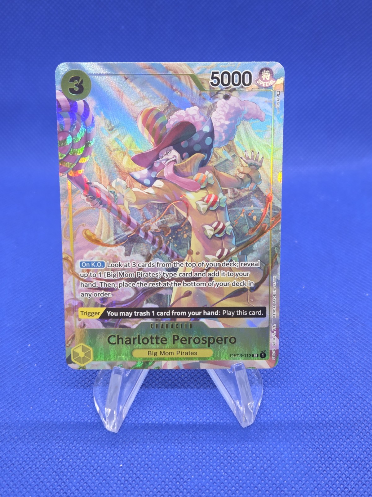 One Piece Pillars of Strength Charlotte Perospero OP03-113 Alternate Alt Art NM