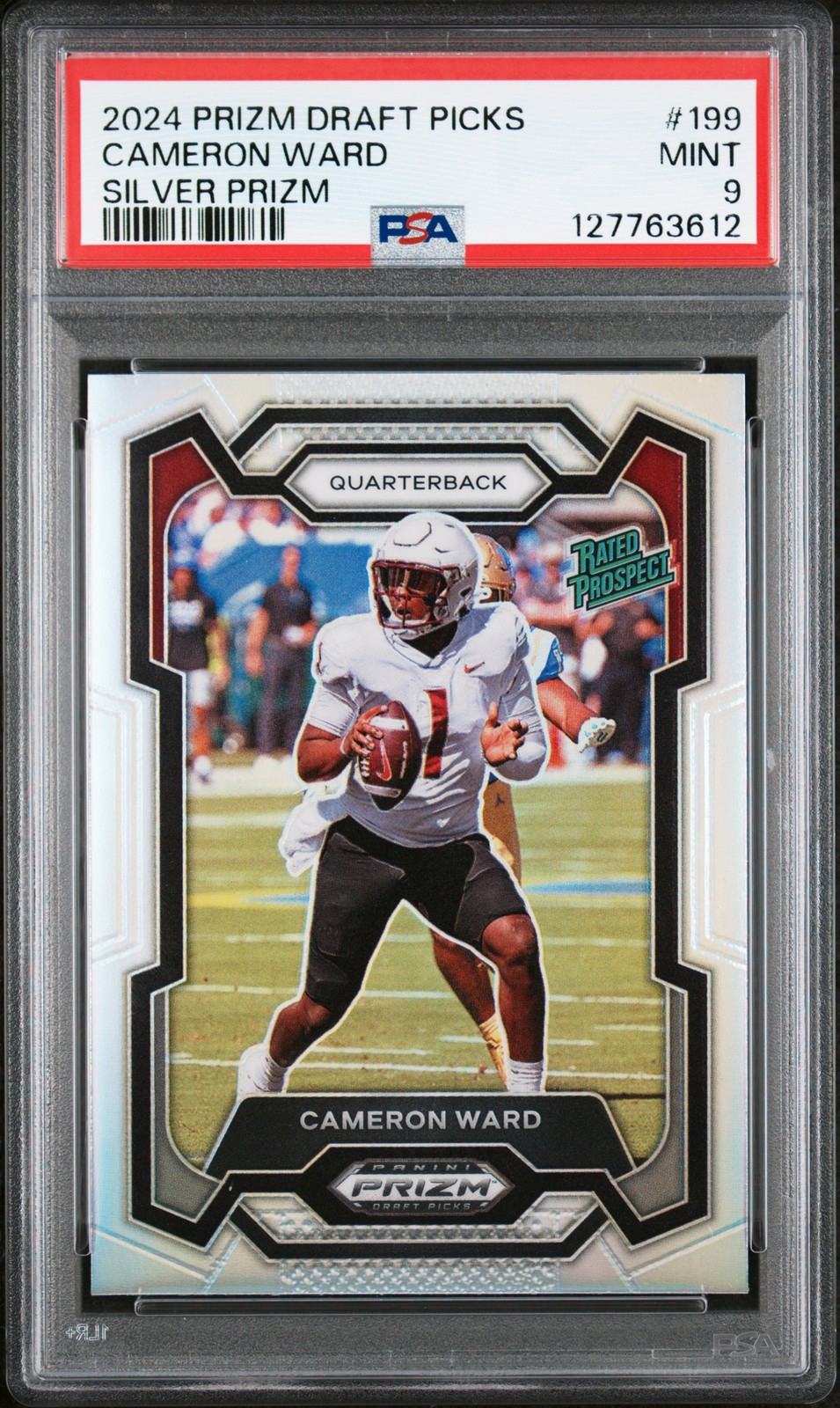 2024 PANINI PRIZM DRAFT PICKS SILVER PRIZM #199 CAMERON WARD PSA 9