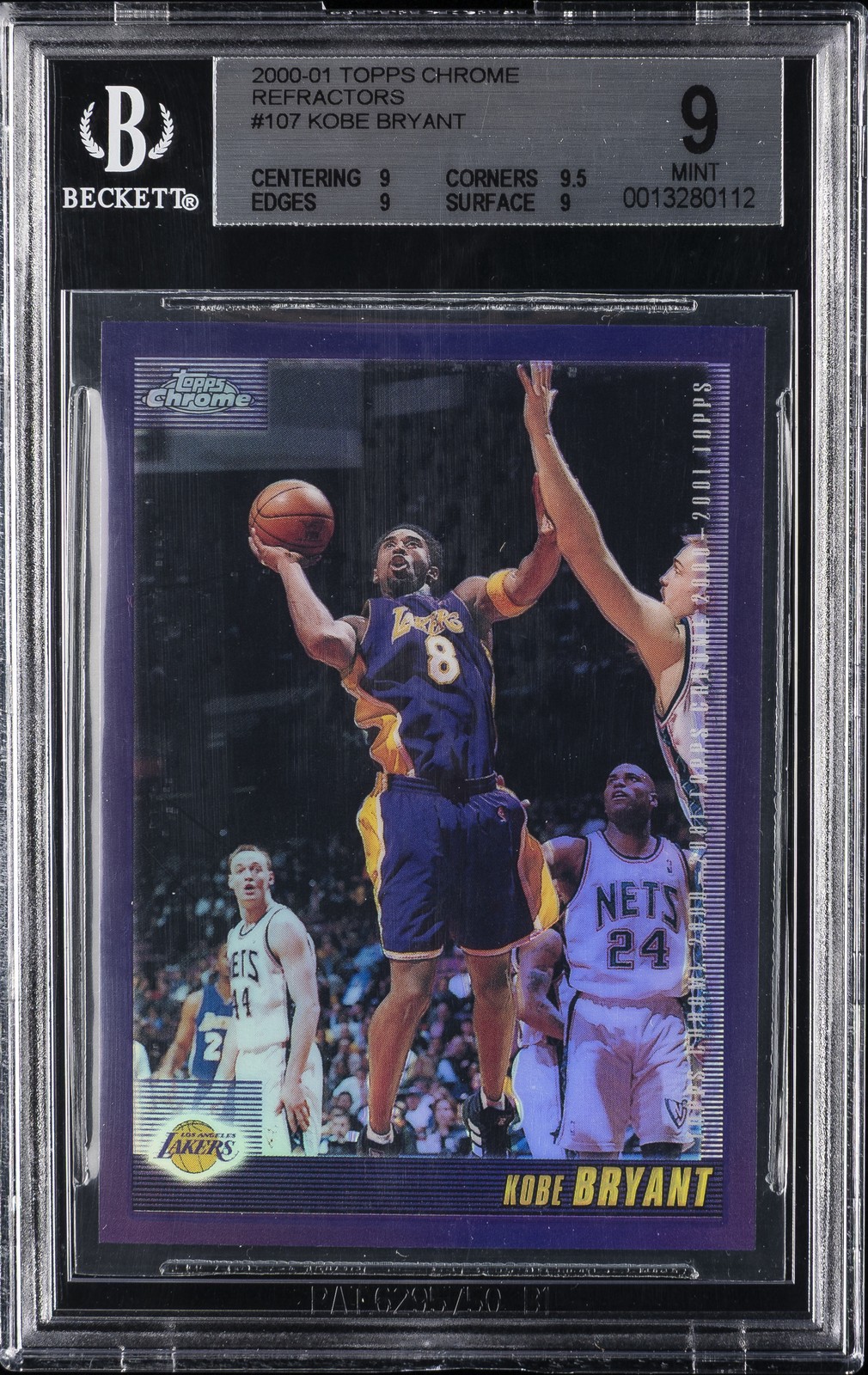 2000-01 TOPPS CHROME REFRACTORS #107 KOBE BRYANT BGS 9