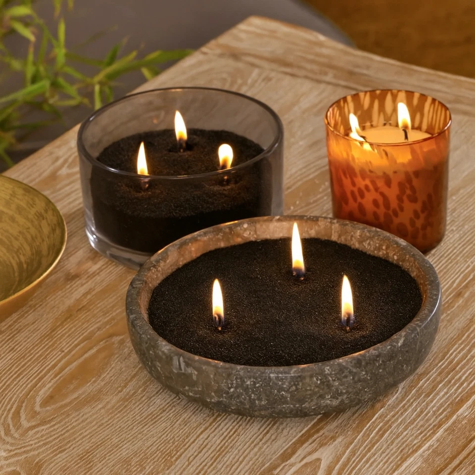 Kerzensand 1 KG | inkl. 10 Dochte á 10cm | schwarz | Wachsgranulat | DIY - Bild 4 von 4