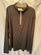 The Normal Brand Men's Size XXL 1/4 Zip Sweater Puremeso Brown Embroidered Logo