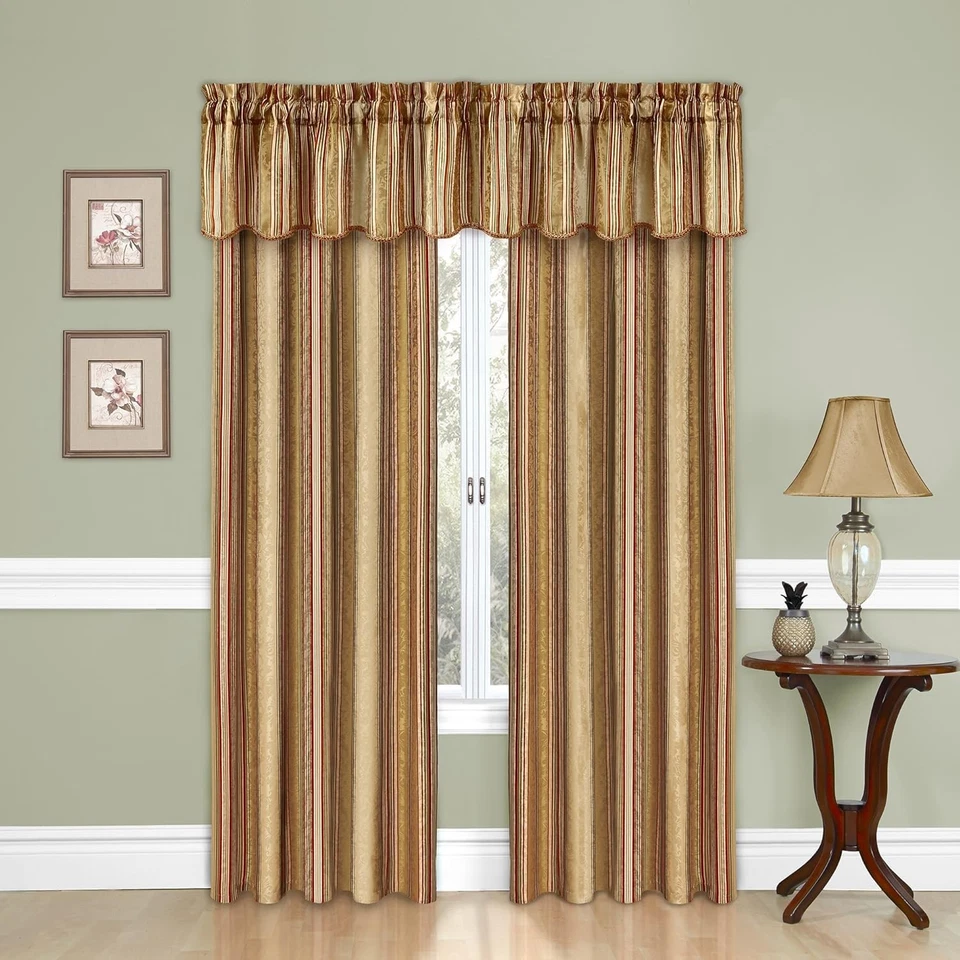 Waverly Traditions Conjunto de Rayas Varilla Cenefa de Bolsillo para Ventanas en Dormitorio,... Foto 3 de 4