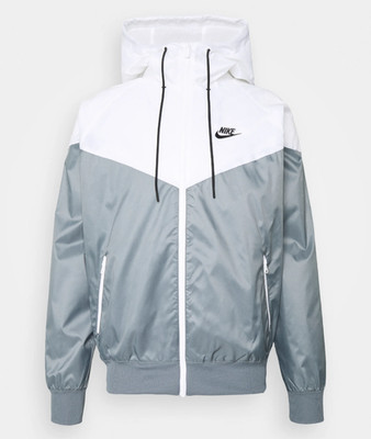 Nike Sportswear Windbreaker Hooded Jacket Weiß Herren  Grau Gr XL