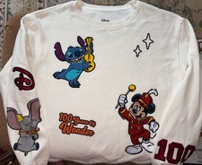 Disney 100 Years Of Wonder Women s Mickey Mouse Sweatshirt Size M Cream Casual