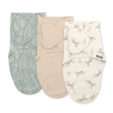 SwaddleMe by Ingenuity Monogram Collection Baby Swaddle, 0-3 Months, Born Free