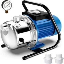 1600GPH 1.6 HP Well Irrigiation Jet Booster Water Pressure Pump 1200 W