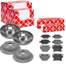 FEBI Bremsscheiben belüftet vorne+hinten+Bremsbeläge für Toyota Celica ZZT23 