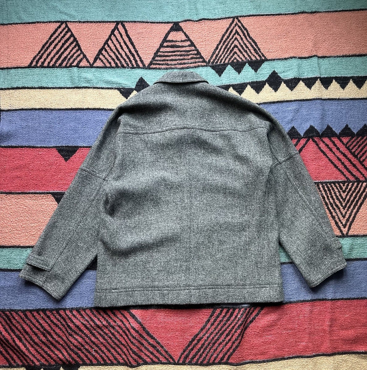Vintage Harris Tweed Jacket Mens Medium Gray Knit Wool Button Up