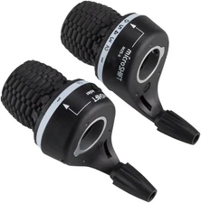 microSHIFT MS25 Twist Shifter Set - 6-Speed, Triple, Compatible, Black