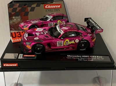 Carrera Evolution Slot Car 27818 Mercedes AMG GT3 EVO #16 SPA 2024 UNO RACING