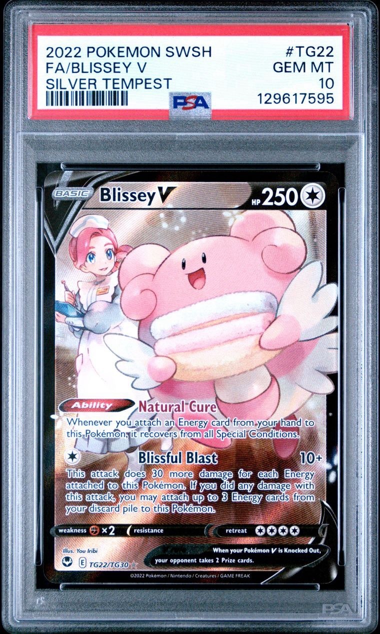 2022 Pokemon SWSH Silver Tempest # TG22 Full Art Blissey V PSA 10 Card GEM MINT!