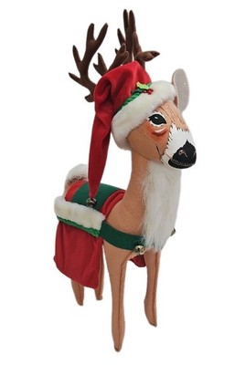 Annalee Christmas Reindeer Mobilitee Doll Santa Hat 2006 Amber Jinglebell 16''