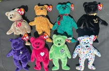 1997-1999  Ty Beanie Baby Lot of 8 Bears w/ Tags In Ex Cond - Diana, Valentina 