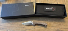 Boker Plus Pocket Bowie W/ Brown Micarta Handle & D2 Folding Pocket Knife 01BO5