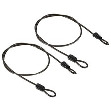 2Stk Sicherheit Stahl Kabel 2.5mmx0.5m/1.64ft Feder Draht Seil Ersatz Schwarz