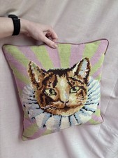 Cat with a Ruff Ehrman Finished Cushion From Tapestry Kit Kaffe Fassett 