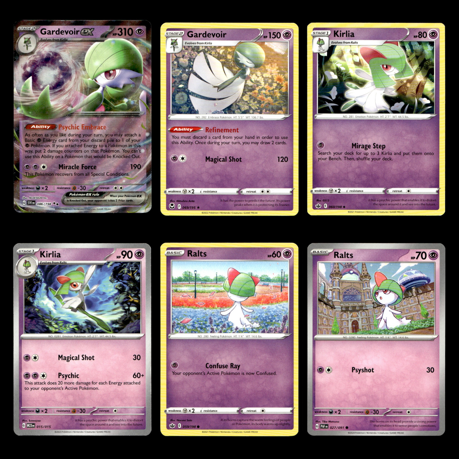 6x Gardevoir ex Lot 29 Scarlet Violet Series Paldean Fates Pokemon Cards Set TCG