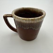Vtg Drip Glaze Brown Vintage Coffee Cup Mug Impressed Kathy Kale McCoy Pottery