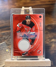 Upper Deck SP Game Used 2025-26 Nico Hischier Red Auto Jersey #33/99 Devils NHL