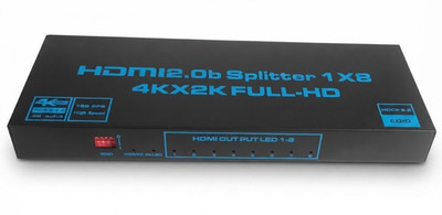 4K HDMI Splitter 1X8 - HDMI 2.0b, 4K@60Hz Ultra HD, HDCP 2.2, 3D Audio