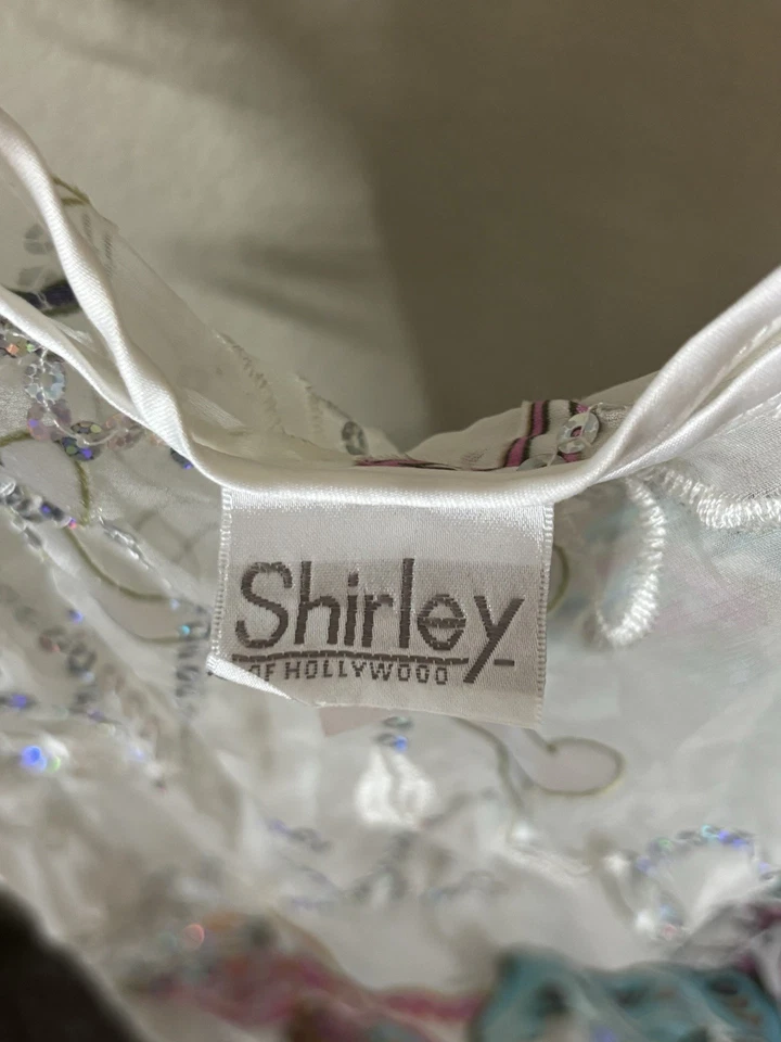 Shirley of Hollywood White Butterfly Lingerie Slip Sheer Medium - Image 4 of 4