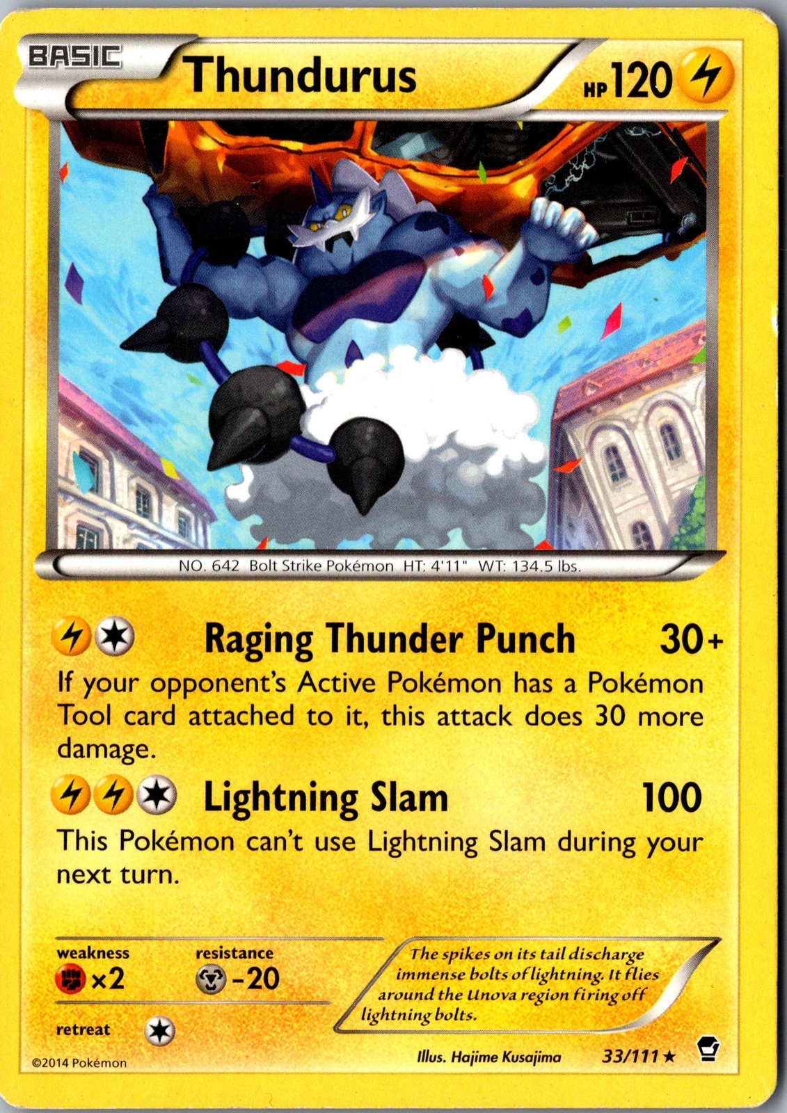 Thundurus 33/111 Rare Furious Fists Lightly Played Pokemon Card TCG Single