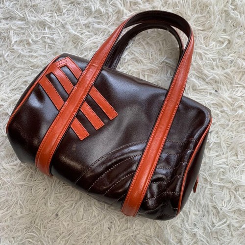 Etro Handbag Leather Dark Brown Bi color Authentic From Japan