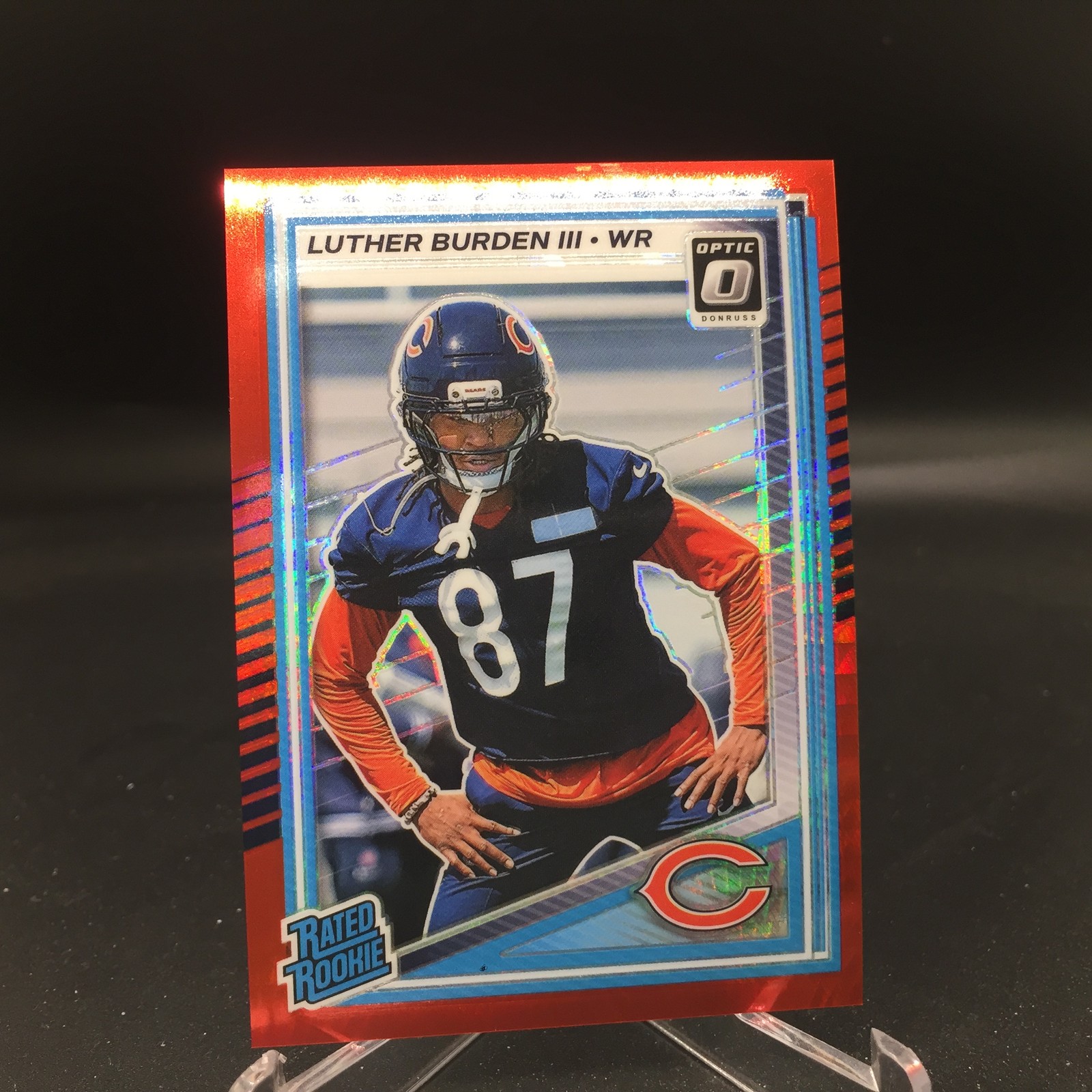 Luther Burden III 2025 Donruss Optic Red Hyper 275 Chicago Bears Rookie