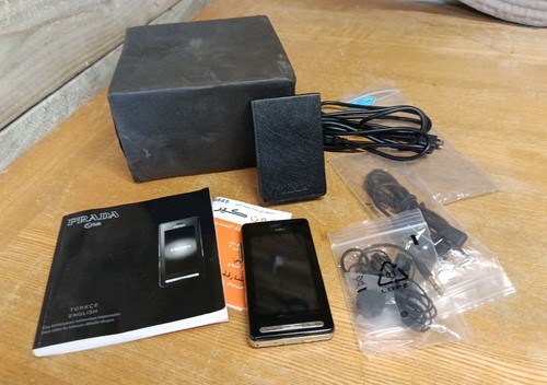 LG PRADA KE850 Retro Mobile Phone + Accessories - RARE Vintage Designer UNTESTED