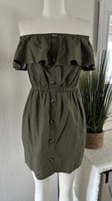 Women’s Guess Green Off The Shoulder Front Button Ruffle Summer Mini Dress