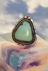 VTG Navajo Sterling Silver Turquoise Sculpted Orbs Chunky Lasso Frame 925 Ring 8