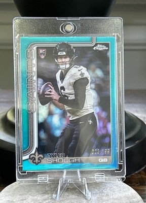 2025 Topps Chrome Tyler Shough RC Aqua Refractor /199 - New Orleans Saints ￼