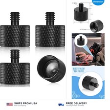 4 pack mic stand adapter 5/8 to 1/4 thread screw black aluminum alloy