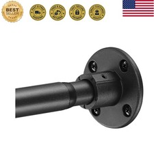 Black Shower Curtain Rod, 1 Inch Heavy Duty Wall Mounted Shower Rod, Rust Pro...