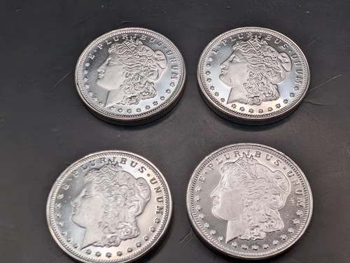 🔥 LOTX4-1/4 TROY OZ .999 FINE SILVER MORGAN DOLLAR PROOF ROUNDS 1 TROY OZ TOTAL