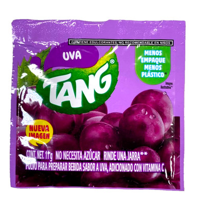 12-Pk Tang Uva Grape Drink Mix 11g No Sugar Added Vitamin C Mexico