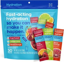 Hydrant - Hydration Powder Variety Pack, 30 Individual Instant Electrolyte Reh