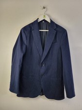 M&S Men's Cotton Rich Regular Fit Blazer Suit Jacket Navy NEW