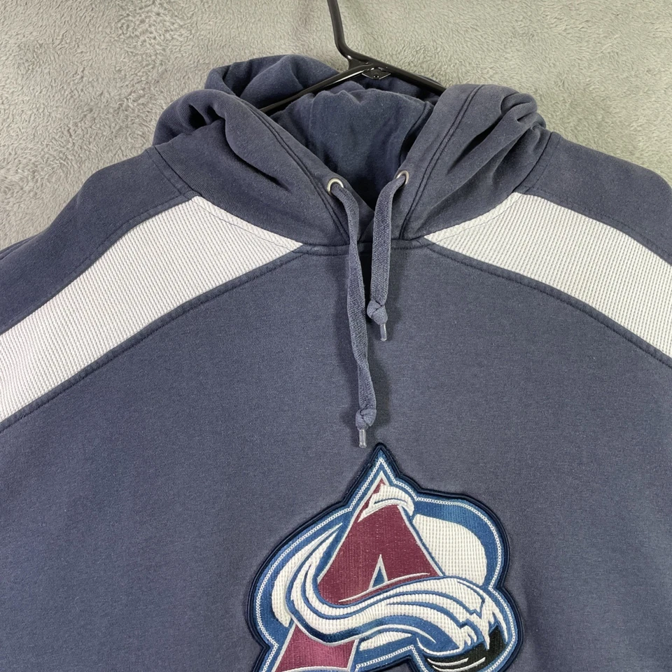 Толстовка с капюшоном NHL Colorado Avalanche взрослая 2XL темно-синий логотип хоккейной команды LS карманы ЧИТАЙТЕ - Изображение 3 из 4