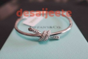 New&Tliffany&Co&Knot Bangle 18K White Gold Diamond
