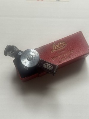   LEICA LEITZ FOKOS BLACK & NICKEL SHORT BASE RANGE FINDER FEET SCALED