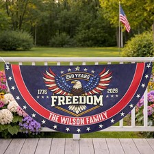 Custom USA 250th Anniversary Semicircle Flag Personalized Outdoor Decor