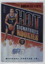 2018 Panini NBA Hoops Signatures Rookies Red Hot /25 Michael Porter Jr Auto 19k8