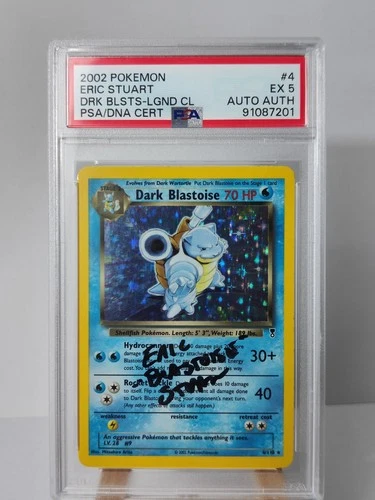 Pokémon Legendary Collection Dark Blastoise Signed Eric Stuart Holo 4/110  PSA 5